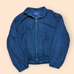 Vintage 1990s Polo Ralph Lauren Harrington Jacket Men’s XL Blue Distressed 90s